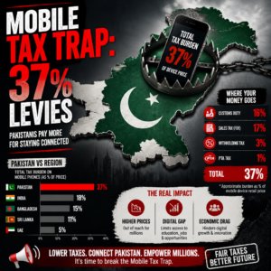 Mobile Tax Trap: 37% Levies Stifling Pakistan’s Digital Growth
