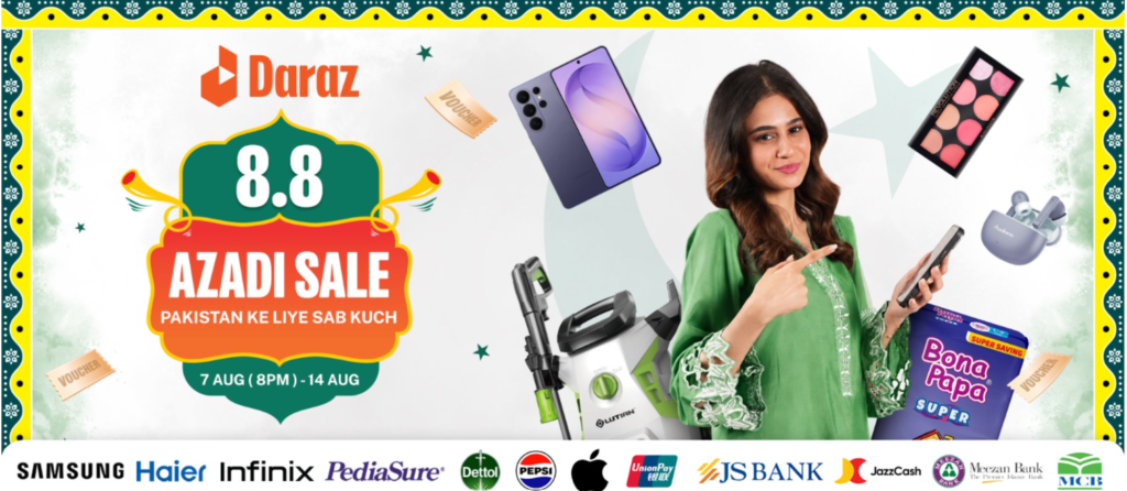 Daraz Pakistan Marks the Spirit of Independence with 8.8 Deals of Up to 80% and Exciting Shop & Win Prizes